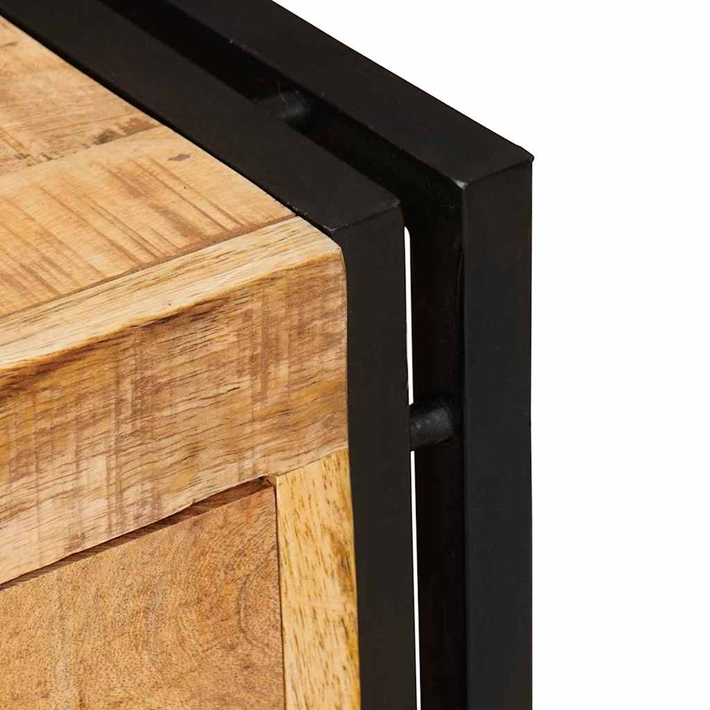 Schuhschrank mit Regal Braun 90 x 38 x 45 cm massives Mangoholz